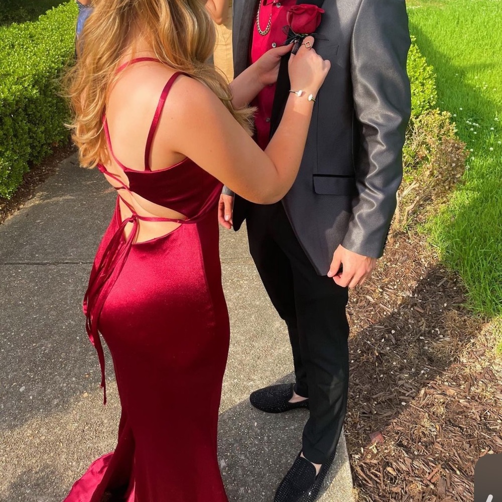 prom dress silk, open back